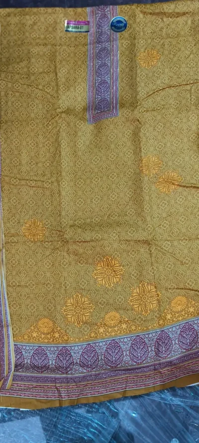 Cotton silk suit women with embroidered kurta