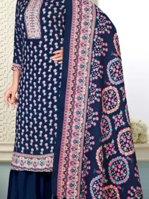 blue pashmina silk suit women