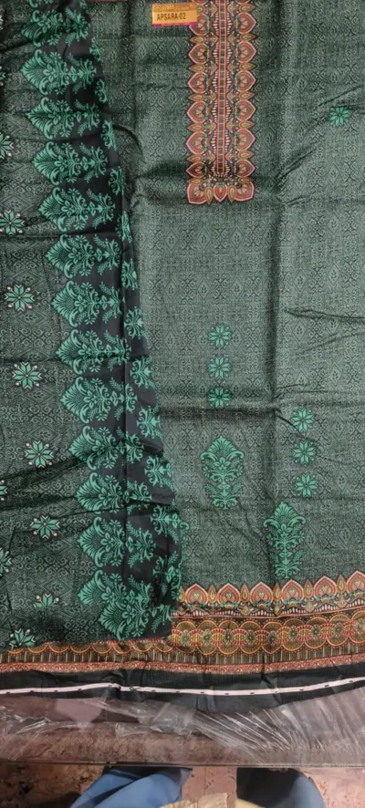 unstitched suit for women green dark